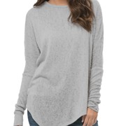 Długi prosty sweterek ze świetnym wykończeniem